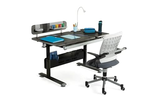 Creo Modernes, Ergonomisches Schreibtischset mit Höhenverstellbaren Schubladen | Kabelmanagement | Computer Schreibtisch Set, Büro Schreibtisch Set, Arbeitszimmer Schreibtischset (Anthrazit / Grau) von berrakcreo