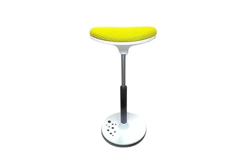berrakcreo Creo Höhenverstellbar Drehhocker Arbeitshocker 360° Drehbar | Ergonomisch Sitzhocker Bürohocker | Rutschfester und sicherer Hocker (Gelb/Gelb, 40x28x55cm) von berrakcreo