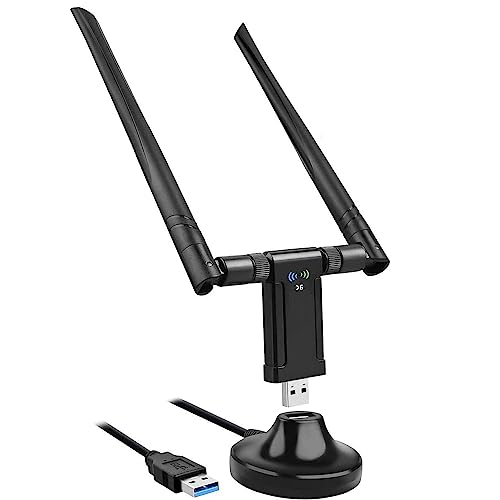 Wireless Stick 1200 Mbit/s, WLAN Adapter USB 3.0 Dual Band 867 Mbit/s (5 GHz), 433 Mbit/s (2,4 GHz) Wireless Adapter mit Antenne für Desktop, Laptop, PC, Windows von beseloa