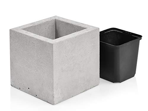 beske-Manufaktur Beton Blumentopf 'Kubik - S' | Größe 13x13x13 | 100% Handarbeit Made in Germany | Zeitlos elegant puristisch von beske
