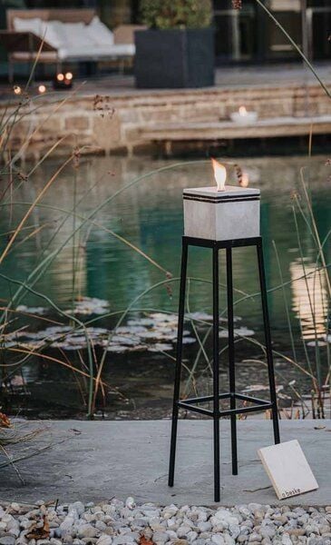 Beske-Manufaktur Komplettset ´Fuego´ 17x17x17 Betonfeuer® Ständer inkl. Nachfüllwachs von beske