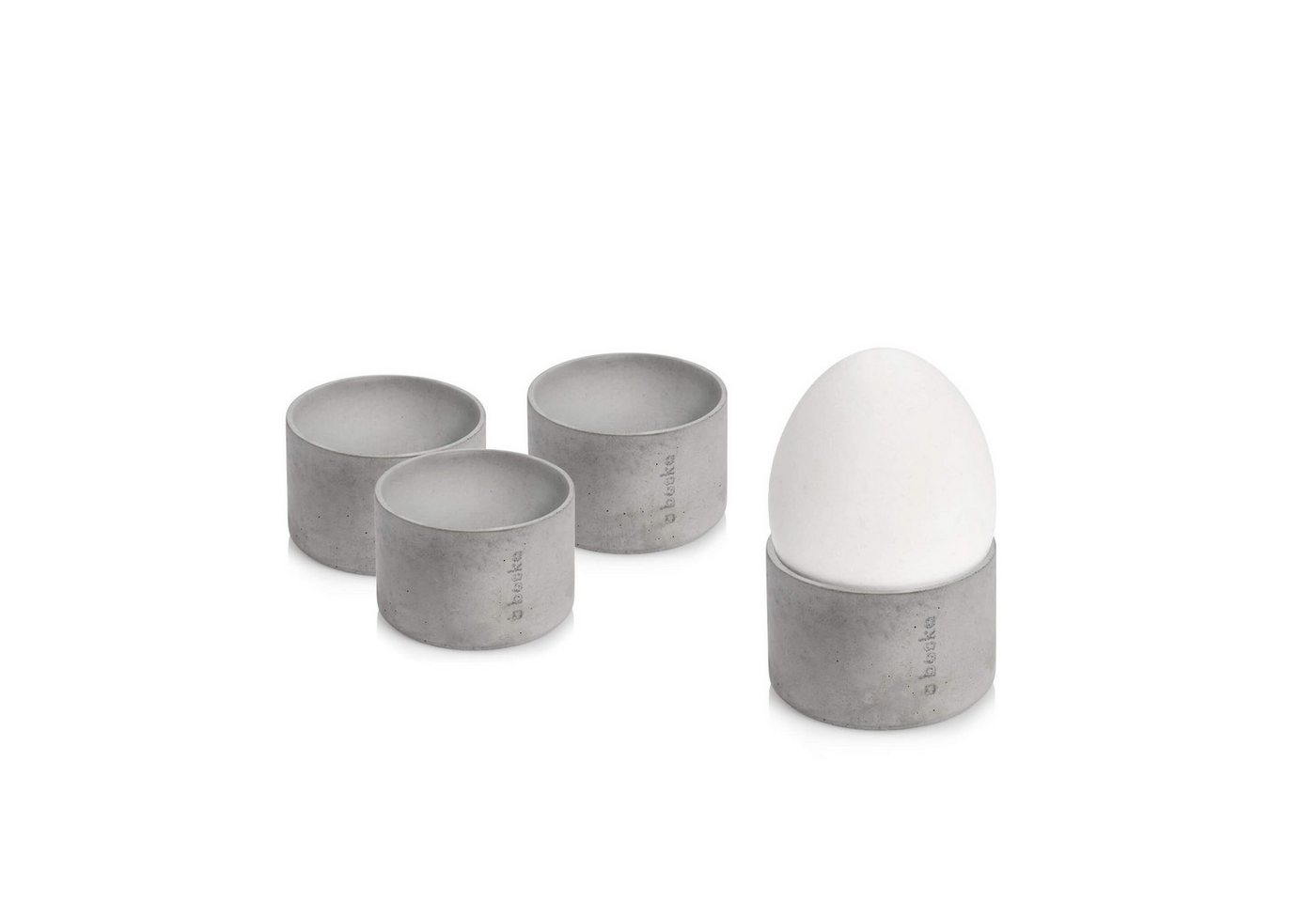 beske Eierbecher aus Beton - 4 er Set! Unterschiedliche Größen und Farben., Minimalistisches Eierbecherset von beske