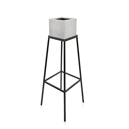 beske-Manufaktur | Pflanzenständer inkl. Beton Pflanzentopf 'Kubik - M' (17x17x17) sowie Innentopf | Blumentopf | Handarbeit | Made in Germany von beske