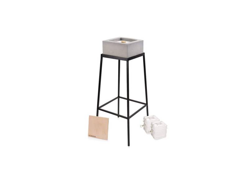 beske Outdoorkerze Set 'Kula' (Kula mit Löschbrett aus Holz, Ständer und Nachfüllwachs), Wachsrecycling mit besonderem Ambiente und nachhaltigem Dauerdocht von beske