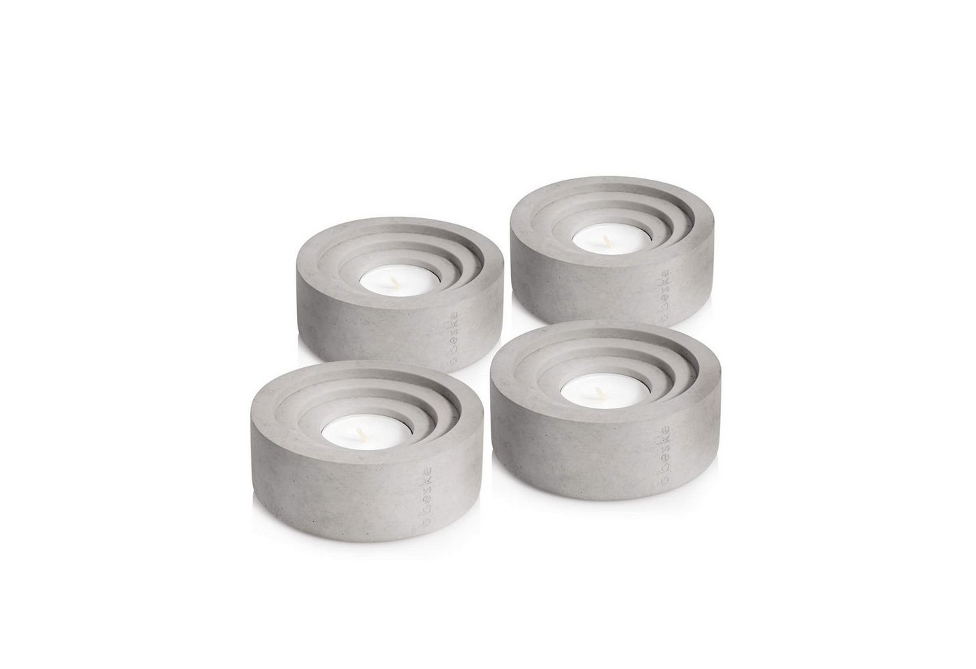 beske Teelicht Set - 4 x Teelichthalter 'Circum' (10cm, h4cm), Mehr als nur ein Teelichthalter von beske