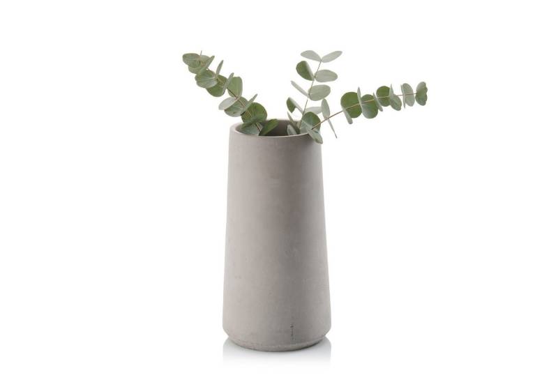 beske Tischvase Vase 'Eiskar Magna' grau (12cm, h30cm), Farbige Betonvase aus der Beske-Manufaktur von beske