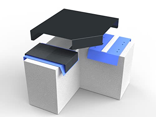 Alu-Mauerabdeckung Komplettsystem - Ecke 90° inkl. 2x Schnapphalter und 1x Stoßblech - Größe: S, Farbe: Anthrazit RAL 7016 von bestell-dein-Blech