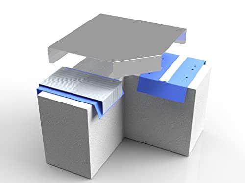 Alu-Mauerabdeckung Komplettsystem - Ecke 90° inkl. 2x Schnapphalter und 1x Stoßblech - Größe: XS, Farbe: Grau RAL 9006 von bestell-dein-Blech