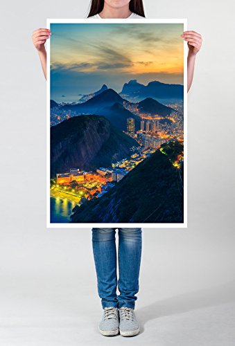 Best for home Artprints - Art – Copacabana Strand bei Nacht Rio de Janeiro- Fotodruck in gestochen scharfer Qualität von bestforhome