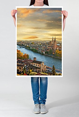 Best for home Artprints - Art – Romantisches Verona bei Sonnenaufgang Italien- Fotodruck in gestochen scharfer Qualität von bestforhome