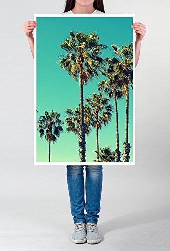 Best for home Artprints - Kunstbild – Palmen Santa Monica Beach USA- Fotodruck in gestochen scharfer Qualität von bestforhome