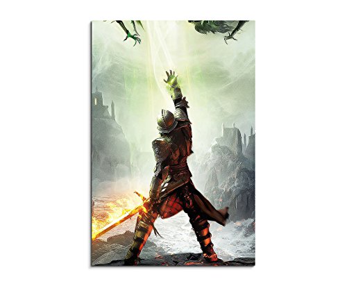 Dragon Age 3 Inquisition 90x60cm Bild als schoener Kunstdruck auf echter Leinwand als Wandbild auf Keilrahmen von bestforhome
