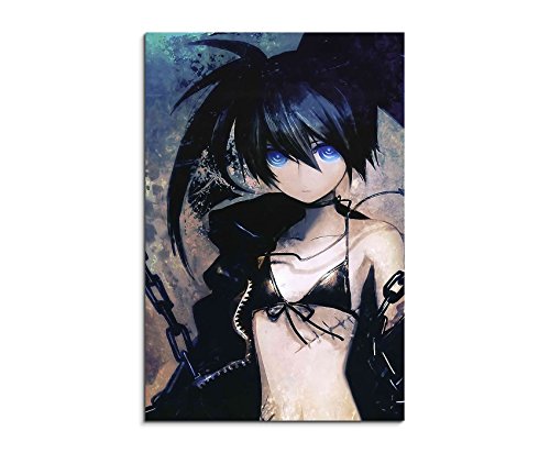 bestforhome Black Rock Shooter Anime Girl 90x60cm Bild als Schoener Kunstdruck auf echter Leinwand als Wandbild auf Keilrahmen von bestforhome