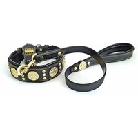 Bestia™ "Maximus" Echteder Set - Halsband & Leine Für Große Hunde. 6, 3 cm Breit. Weich Gepolstert. Messing Beschlag. Handgefertigt in Europa von bestiadoggear