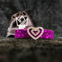 Bestia "Viola Drops" Designer Katzenhalsband. Echtes Leder. Einzigartiges Design. Handgefertigte Qualität von bestiadoggear