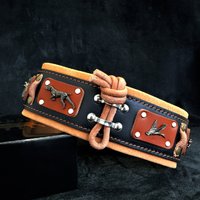Echtes Lederhalsband Bestia ™ "Hunter" Für Große Hunderassen. 2, 5 Zoll Breit. Weich Gepolstert. 100% Leder von bestiadoggear
