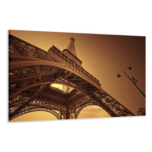 bestpricepictures 120 x 80 cm Bild auf Leinwand Eiffelturm Paris 5048-SCT deutsche Marke und Lager - Die Bilder/das Wandbild/der Kunstdruck ist fertig gerahmt von Visario