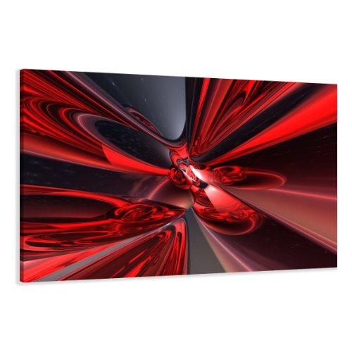 bestpricepictures 120 x 80 cm Bild auf Leinwand abstrakt rot 5137-SCT deutsche Marke und Lager - Die Bilder/das Wandbild/der Kunstdruck ist fertig gerahmt von Visario