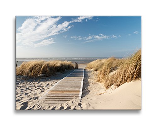 bestpricepictures Bild auf Leinwand Strand Ostsee Nordsee 4305-SCT deutsche Marke und Lager - Die Bilder/das Wandbild/der Kunstdruck ist fertig gerahmt 40 x 30 cm von Visario