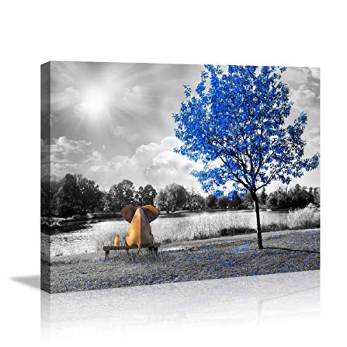 bestpricepictures Leinwand Bild Baum mit Elefant 4025 80x60 cm von Visario