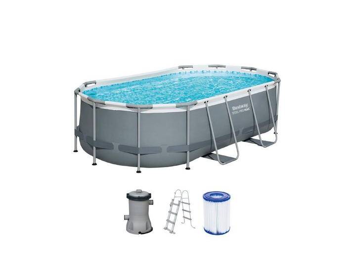 Bestway Framepool Steel Pro MAX™ Frame Pool Set mit Filterpumpe 427 x 250 x 100 cm von bestway