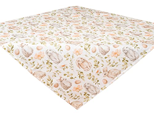 beties „Hoppel Mitteldecke ca. 80x80 cm Tischdecke Übertischtuch Decker Deckserviette Napperon für Esszimmer Couchtisch im süßen Häschen-Motiv Baumwollmischung von beties