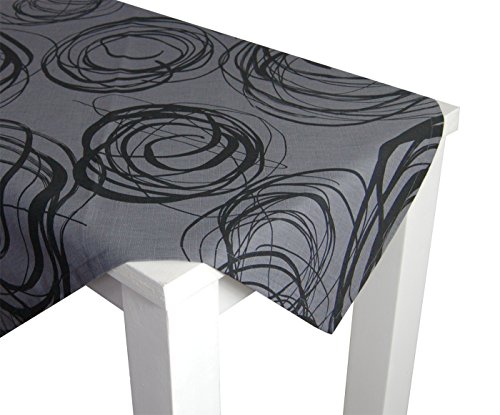 beties „Mystik“ Tischdecke ca. 130x130 cm Tischtuch in interessanter Größenauswahl hochwertig & angenehm 100% Baumwolle Farbe Platin-Schwarz von beties