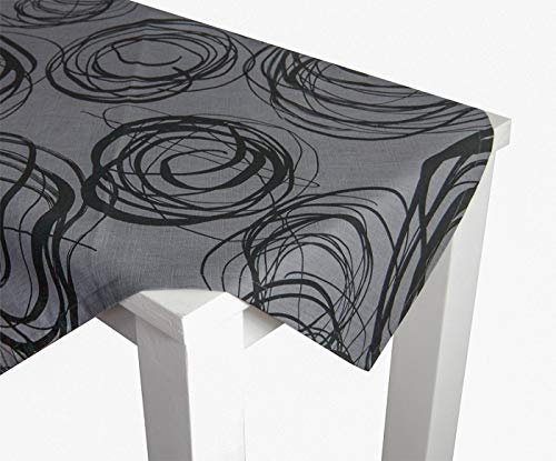 beties „Mystik“ Tischdecke ca. 130x200 cm Tischtuch in interessanter Größenauswahl hochwertig & angenehm 100% Baumwolle Farbe Platin-Schwarz von beties