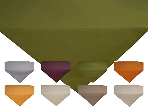 beties „Wunschton“ Mitteldecke ca. 80x80 cm quadratisch Tischdecke in großer Auswahl – EIN idealer Uni Begleiter (moosbild-grün) von beties