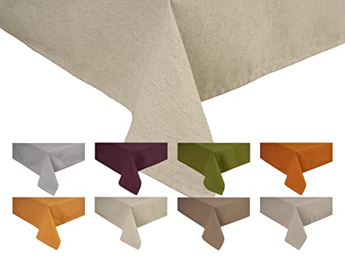 beties „Wunschton“ Tischdecke ca. 130x200 cm Tischtuch für Küchentisch Esstisch in großer Sortiments- und Größenauswahl – EIN idealer Uni Begleiter (Melange-beige) von beties