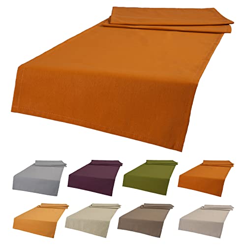 beties „Wunschton“ Tischläufer ca. 40x130 cm Tischband Tischdeko in großer Sortiments- und Größenauswahl – EIN idealer Uni Begleiter (sanddorn-orange) von beties