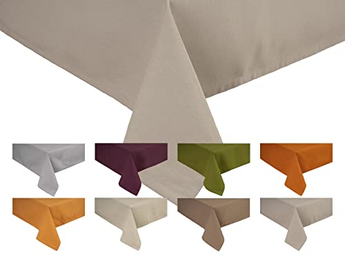 beties „Wunschton“ XL Tischdecke ca. 110x110 cm quadratisch Mitteldecke – Uni (Taupe) von beties