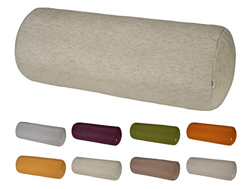 beties „Wunschton“ XL Nackenrollenbezug ca. 25x70 cm Nackenrolle in großer Sortiments- und Größenauswahl – EIN idealer Uni Begleiter (Melange-beige) von beties