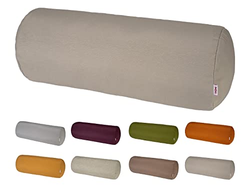 beties „Wunschton“ XL Nackenrollenbezug ca. 25x70 cm Nackenrolle in großer Sortiments- und Größenauswahl – EIN idealer Uni Begleiter (Taupe) von beties