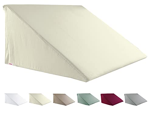 beties BasicSoft Keilkissenbezug ca. 62x49x30 cm 100% Baumwolle Jersey Keilkissenhülle Lesekissen Keilkissen-Bezug - saatpearl-beige von beties