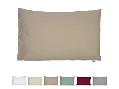 beties BasicSoft Kissenhülle ca. 40x60 cm 100% Baumwolle Jersey Kissenbezug Kopfkissenbezug für Schlaf-Sofa Couch Bett - Plaza-Taupe von beties