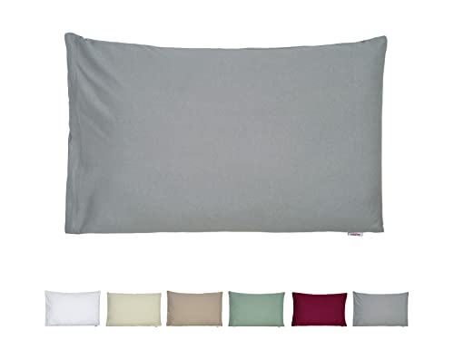 beties BasicSoft Kissenhülle ca. 40x60 cm 100% Baumwolle Jersey Kissenbezug Kopfkissenbezug für Schlaf-Sofa Couch Bett - Silber-grau von beties