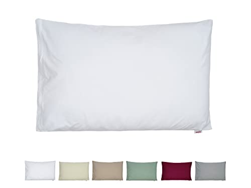 beties BasicSoft Kissenhülle ca. 40x60 cm 100% Baumwolle Jersey Kissenbezug Kopfkissenbezug für Schlaf-Sofa Couch Bett - pur-weiß von beties