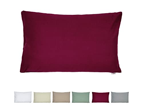 beties BasicSoft Kissenhülle ca. 40x60 cm 100% Baumwolle Jersey Kissenbezug Kopfkissenbezug für Schlaf-Sofa Couch Bett- rhododentron-rot von beties