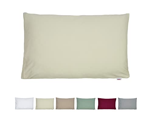 beties BasicSoft Kissenhülle ca. 40x60 cm 100% Baumwolle Jersey Kissenbezug Kopfkissenbezug für Schlaf-Sofa Couch Bett - saatpearl-beige von beties