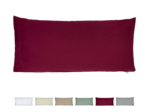 beties BasicSoft Kissenhülle ca. 40x80 cm 100% Baumwolle Jersey Kissenbezug Kopfkissenbezug für Komfort-Kissen Größe - rhododentron-rot von beties