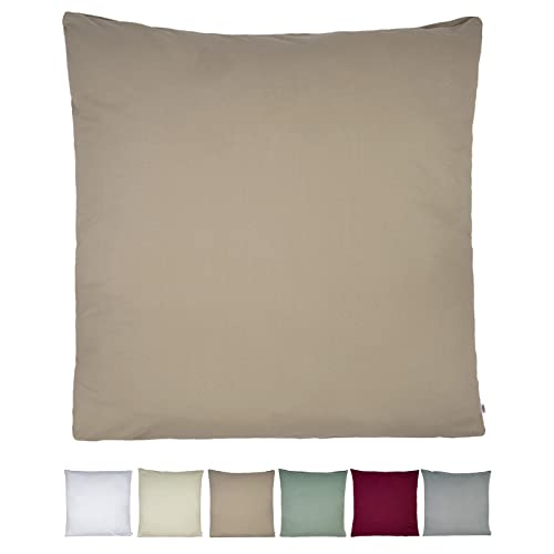 beties BasicSoft Kissenhülle ca. 80x80 cm 100% Baumwolle Jersey Kissenbezug Kopfkissenbezug - Plaza-Taupe von beties