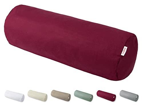 beties BasicSoft XL Nackenrollenhülle ca. 25x70 cm 100% Baumwolle Jersey Rücken/-Bein-Rolle Nackenrollen-Bezug Lagerung Schwangerschaft - rhododentron-rot von beties