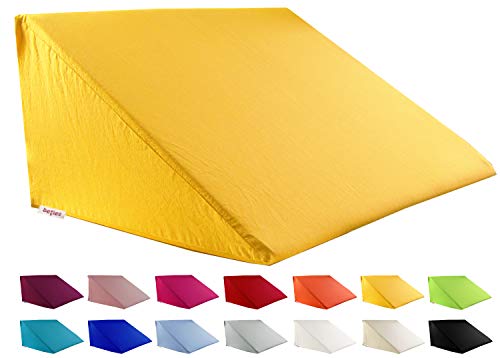 beties Big Comfy Basic Keilkissen Bezug ca. 62x49x30 cm Kissenhülle 100% Baumwolle in vielen fröhlichen Uni-Farben (gelb) von beties