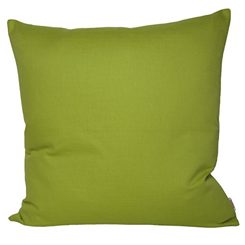 beties Farbenspiel Kissenhülle ca. 45x45 cm in interessanter Größen- und Farbauswahl 100% Baumwolle für eine fröhlich Stimmung Uni Farbe (grün) von beties