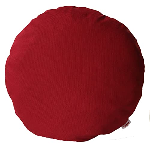 beties Farbenspiel Kissenhülle rund ca. 40 cm Ø Baumwoll-Serie in interessanter Größen- und Farbauswahl 100% Baumwolle für eine fröhlich Stimmung Uni Farbe (Karmin-rot) von beties