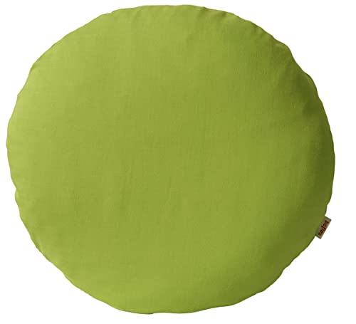 beties Farbenspiel Kissenhülle rund ca. 50 cm Ø in interessanter Größen- und Farbauswahl 100% Baumwolle für eine fröhlich Stimmung Uni Farbe (Grün) von beties