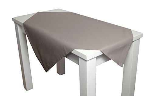 beties Farbenspiel Tischdecke Mitteldecke ca. 80x80 cm - in interessanter Größen- und Farbauswahl - 100% Baumwolle für eine fröhlich Stimmung in Unifarben (Platin) von beties