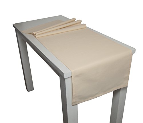 beties Farbenspiel Tischläufer ca. 40x220 cm - in interessanter Größen- und Farbauswahl - 100% Baumwolle für eine fröhlich Stimmung in Unifarben (Natur) von beties