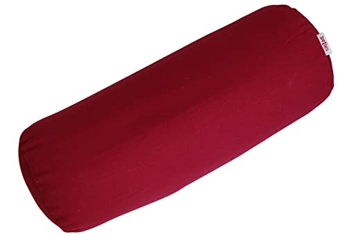 beties Farbenspiel XL Nackenrollenbezug ca. 25x70 cm 100% Baumwolle Nackenrollenhülle Nackenrollen Überzug mit Reißverschluss (Karmin-rot) von beties